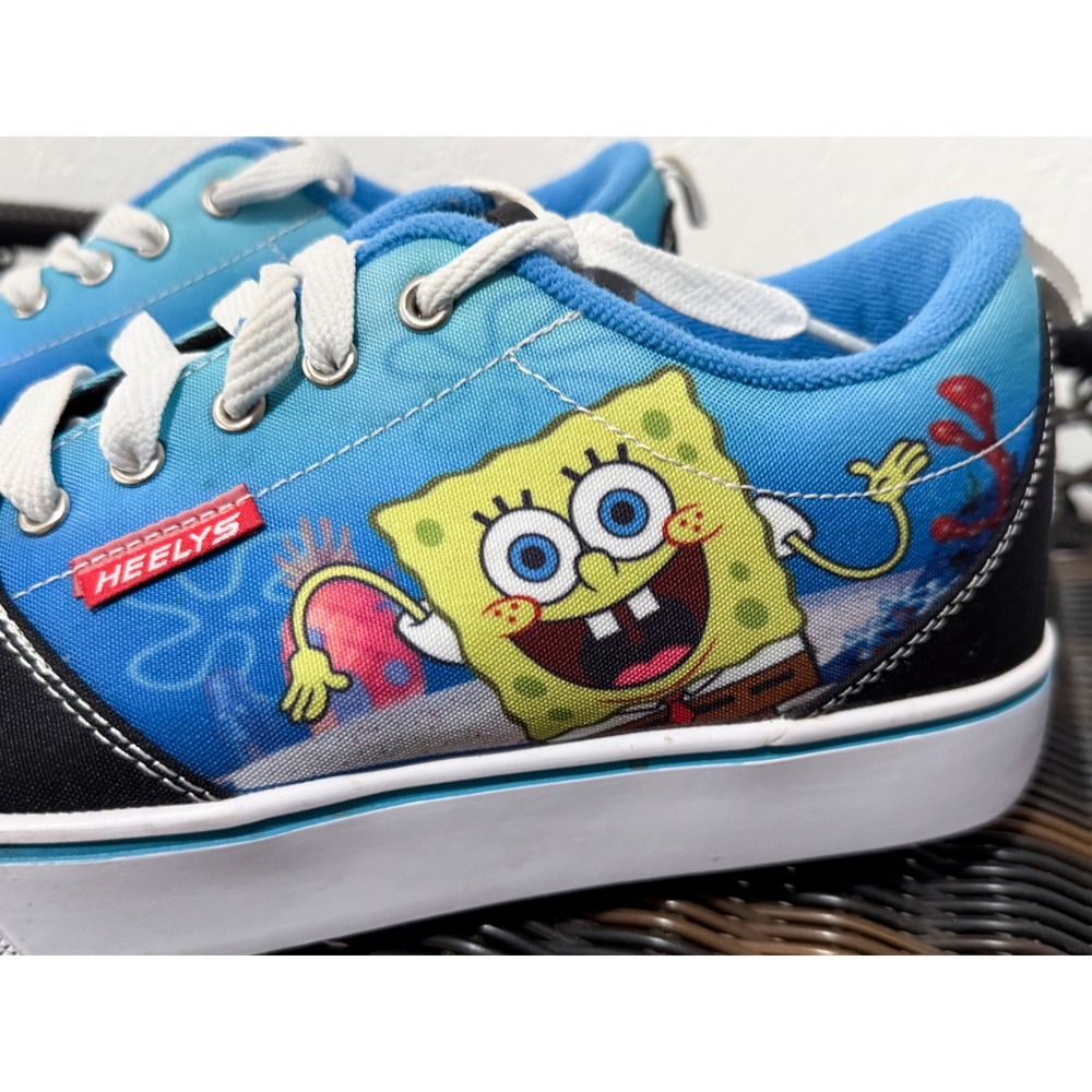 Heelys Spongebob Roller Skate Shoes Sneakers Wheeled Blue Black Size 8